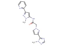 N-(1-methyl-3-pyridin-2-yl-1H-pyrazol-5-yl)-2-[3-(1-methyl-1H-1,2,4-triazol-5-yl)-1H-pyrazol-1-yl]acetamide