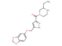 1-({5-[(1,3-benzodioxol-5-yloxy)methyl]-1H-pyrazol-3-yl}carbonyl)-3-ethylpiperazine