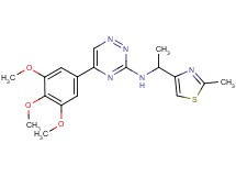 N-[1-(2-methyl-1,3-thiazol-4-yl)ethyl]-5-(3,4,5-trimethoxyphenyl)-1,2,4-triazin-3-amine