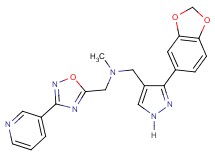 1-[3-(1,3-benzodioxol-5-yl)-1H-pyrazol-4-yl]-N-methyl-N-{[3-(3-pyridinyl)-1,2,4-oxadiazol-5-yl]methyl}methanamine