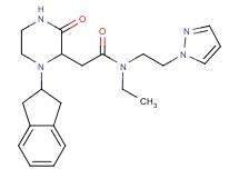 2-[1-(2,3-dihydro-1H-inden-2-yl)-3-oxo-2-piperazinyl]-N-ethyl-N-[2-(1H-pyrazol-1-yl)ethyl]acetamide