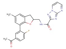 N-{[7-(5-acetyl-2-fluorophenyl)-5-methyl-2,3-dihydro-1-benzofuran-2-yl]methyl}[1,2,4]triazolo[1,5-a]pyrimidine-2-carboxamide