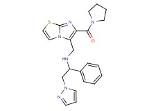 1-phenyl-2-(1H-pyrazol-1-yl)-N-{[6-(1-pyrrolidinylcarbonyl)imidazo[2,1-b][1,3]thiazol-5-yl]methyl}ethanamine