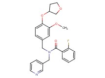 2-fluoro-N-[3-methoxy-4-(tetrahydro-3-furanyloxy)benzyl]-N-(3-pyridinylmethyl)benzamide