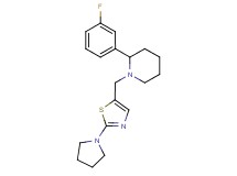 2-(3-fluorophenyl)-1-{[2-(1-pyrrolidinyl)-1,3-thiazol-5-yl]methyl}piperidine