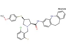 (4S)-1-(2-chloro-6-fluorobenzyl)-N-(10,11-dihydro-5H-dibenzo[b,f]azepin-3-yl)-4-[(4-methoxyphenyl)thio]-L-prolinamide