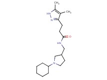 N-[(1-cyclohexylpyrrolidin-3-yl)methyl]-3-(4,5-dimethyl-1H-pyrazol-3-yl)propanamide