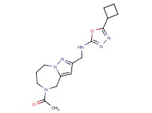 N-[(5-acetyl-5,6,7,8-tetrahydro-4H-pyrazolo[1,5-a][1,4]diazepin-2-yl)methyl]-5-cyclobutyl-1,3,4-oxadiazol-2-amine