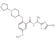 2-[(1-cyclopentyl-4-piperidinyl)oxy]-5-methoxy-N-[1-(4-methyl-1,3-thiazol-2-yl)ethyl]benzamide