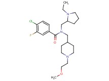 4-chloro-N-[(1-ethyl-2-pyrrolidinyl)methyl]-3-fluoro-N-{[1-(2-methoxyethyl)-4-piperidinyl]methyl}benzamide