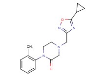 4-[(5-cyclopropyl-1,2,4-oxadiazol-3-yl)methyl]-1-(2-methylphenyl)-2-piperazinone