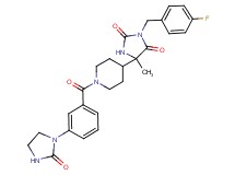 3-(4-fluorobenzyl)-5-methyl-5-{1-[3-(2-oxo-1-imidazolidinyl)benzoyl]-4-piperidinyl}-2,4-imidazolidinedione