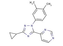 4-[3-cyclopropyl-1-(3,4-dimethylphenyl)-1H-1,2,4-triazol-5-yl]pyrimidine