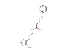 3-[(4-fluorobenzyl)thio]-N-[3-(4-methyl-1,3-thiazol-5-yl)propyl]propanamide