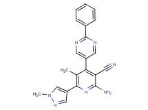 2-amino-5-methyl-6-(1-methyl-1H-pyrazol-4-yl)-4-(2-phenylpyrimidin-5-yl)nicotinonitrile