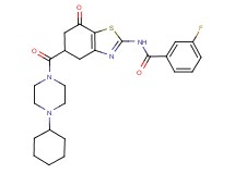 N-{5-[(4-cyclohexyl-1-piperazinyl)carbonyl]-7-oxo-4,5,6,7-tetrahydro-1,3-benzothiazol-2-yl}-3-fluorobenzamide