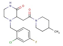 4-(2-chloro-4-fluorobenzyl)-3-[2-(4-methyl-1-piperidinyl)-2-oxoethyl]-2-piperazinone