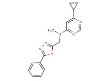 6-cyclopropyl-N-methyl-N-[(5-phenyl-1,3,4-oxadiazol-2-yl)methyl]pyrimidin-4-amine