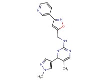 5-methyl-4-(1-methyl-1H-pyrazol-4-yl)-N-[(3-pyridin-3-ylisoxazol-5-yl)methyl]pyrimidin-2-amine