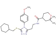 N-{2-[5-[(cyclohexylmethyl)thio]-4-(4-methoxyphenyl)-4H-1,2,4-triazol-3-yl]ethyl}-2,2-dimethyltetrahydro-2H-pyran-4-carboxamide