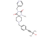 8-[4-(3-hydroxy-3-methyl-1-butyn-1-yl)benzyl]-1-methyl-3-(3-pyridinylmethyl)-1,3,8-triazaspiro[4.5]decane-2,4-dione