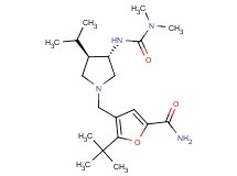 5-tert-butyl-4-[((3S*,4R*)-3-{[(dimethylamino)carbonyl]amino}-4-isopropyl-1-pyrrolidinyl)methyl]-2-furamide