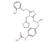 N-{4-[(methyl{[5-[(2-methylbenzyl)thio]-4-(tetrahydro-2-furanylmethyl)-4H-1,2,4-triazol-3-yl]methyl}amino)methyl]phenyl}acetamide