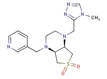 (4aS*,7aR*)-1-[(4-methyl-4H-1,2,4-triazol-3-yl)methyl]-4-(pyridin-3-ylmethyl)octahydrothieno[3,4-b]pyrazine 6,6-dioxide