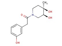(3S*,4R*)-1-[(3-hydroxyphenyl)acetyl]-4-methylpiperidine-3,4-diol