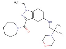 3-(1-azepanylcarbonyl)-1-ethyl-N-[2-methyl-2-(4-morpholinyl)propyl]-4,5,6,7-tetrahydro-1H-indazol-5-amine