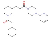 1-{3-[1-(cyclohexylacetyl)-3-piperidinyl]propanoyl}-4-(2-pyridinyl)piperazine