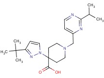 4-(3-tert-butyl-1H-pyrazol-1-yl)-1-[(2-isopropylpyrimidin-4-yl)methyl]piperidine-4-carboxylic acid