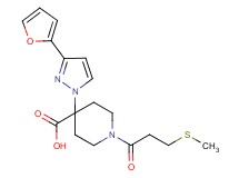 4-[3-(2-furyl)-1H-pyrazol-1-yl]-1-[3-(methylthio)propanoyl]piperidine-4-carboxylic acid