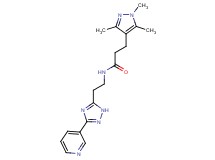 N-{2-[3-(3-pyridinyl)-1H-1,2,4-triazol-5-yl]ethyl}-3-(1,3,5-trimethyl-1H-pyrazol-4-yl)propanamide
