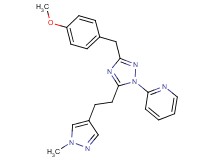 2-{3-(4-methoxybenzyl)-5-[2-(1-methyl-1H-pyrazol-4-yl)ethyl]-1H-1,2,4-triazol-1-yl}pyridine