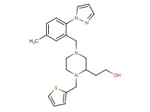 2-[4-[5-methyl-2-(1H-pyrazol-1-yl)benzyl]-1-(2-thienylmethyl)-2-piperazinyl]ethanol