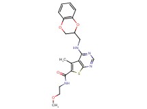 4-[(2,3-dihydro-1,4-benzodioxin-2-ylmethyl)amino]-N-(2-methoxyethyl)-5-methylthieno[2,3-d]pyrimidine-6-carboxamide