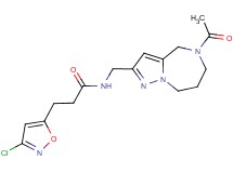 N-[(5-acetyl-5,6,7,8-tetrahydro-4H-pyrazolo[1,5-a][1,4]diazepin-2-yl)methyl]-3-(3-chloroisoxazol-5-yl)propanamide
