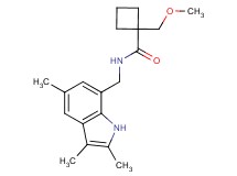 1-(methoxymethyl)-N-[(2,3,5-trimethyl-1H-indol-7-yl)methyl]cyclobutanecarboxamide