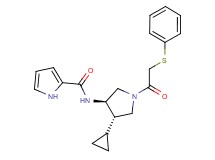 N-{(3R*,4S*)-4-cyclopropyl-1-[(phenylthio)acetyl]pyrrolidin-3-yl}-1H-pyrrole-2-carboxamide