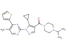 2-{5-cyclopropyl-4-[(4-isopropyl-1-piperazinyl)carbonyl]-1H-pyrazol-1-yl}-5-methyl-4-(2-thienyl)pyrimidine
