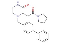 4-(4-biphenylylmethyl)-3-[2-oxo-2-(1-pyrrolidinyl)ethyl]-2-piperazinone