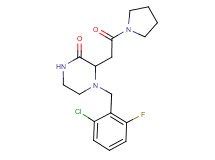 4-(2-chloro-6-fluorobenzyl)-3-[2-oxo-2-(1-pyrrolidinyl)ethyl]-2-piperazinone