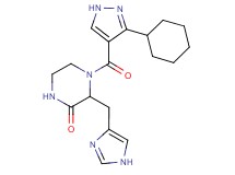 4-[(3-cyclohexyl-1H-pyrazol-4-yl)carbonyl]-3-(1H-imidazol-4-ylmethyl)piperazin-2-one