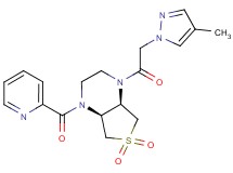 (4aS*,7aR*)-1-[(4-methyl-1H-pyrazol-1-yl)acetyl]-4-(pyridin-2-ylcarbonyl)octahydrothieno[3,4-b]pyrazine 6,6-dioxide