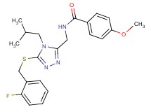 N-({5-[(2-fluorobenzyl)thio]-4-isobutyl-4H-1,2,4-triazol-3-yl}methyl)-4-methoxybenzamide