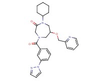 1-cyclohexyl-4-[3-(1H-pyrazol-1-yl)benzoyl]-6-(2-pyridinylmethoxy)-1,4-diazepan-2-one