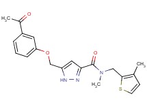 5-[(3-acetylphenoxy)methyl]-N-methyl-N-[(3-methyl-2-thienyl)methyl]-1H-pyrazole-3-carboxamide