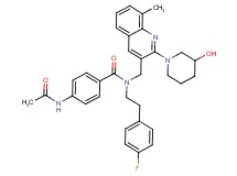 4-(acetylamino)-N-[2-(4-fluorophenyl)ethyl]-N-{[2-(3-hydroxy-1-piperidinyl)-8-methyl-3-quinolinyl]methyl}benzamide
