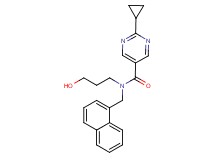 2-cyclopropyl-N-(3-hydroxypropyl)-N-(1-naphthylmethyl)pyrimidine-5-carboxamide